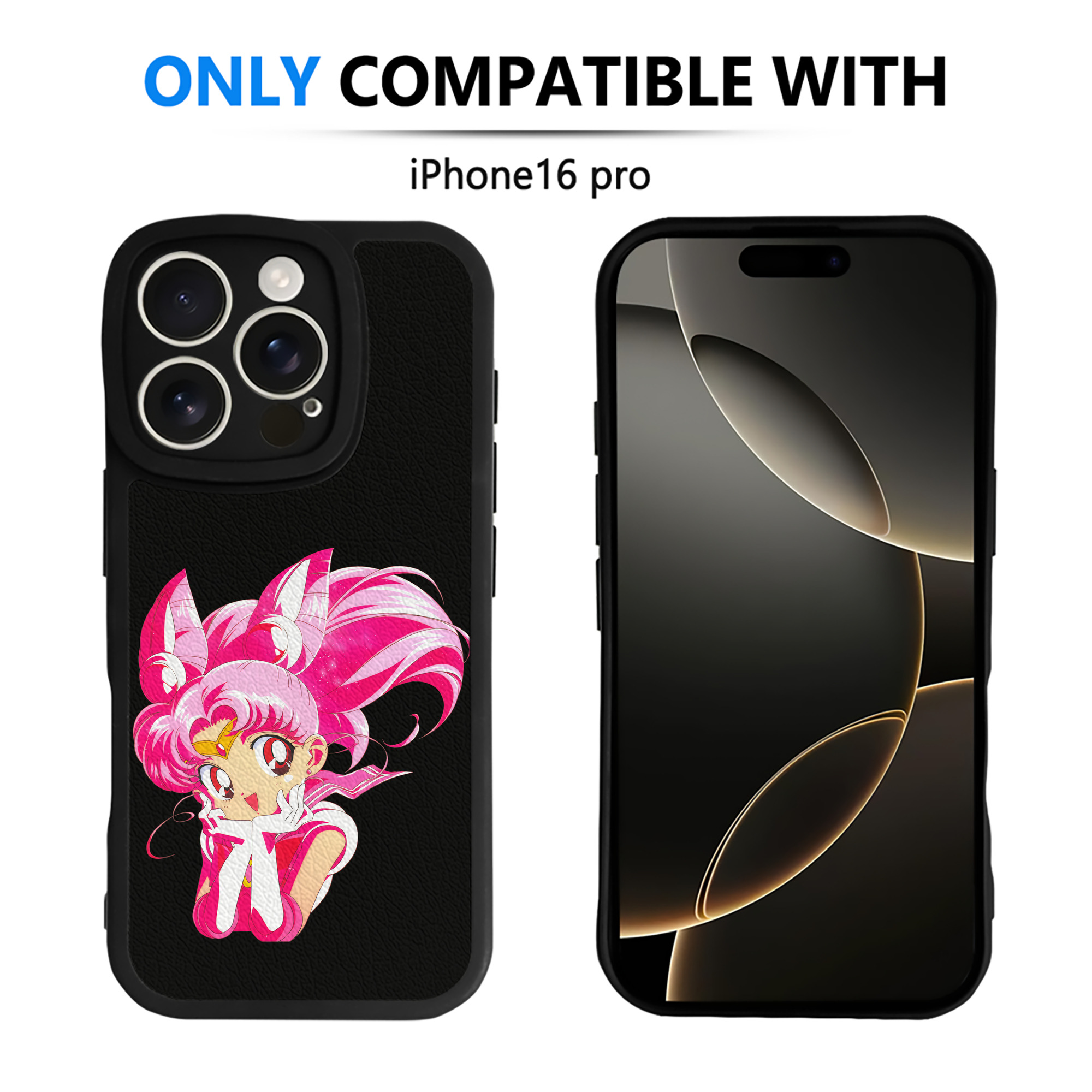 （画像用） 美少女戦士セーラームーン ちびうさ Sailor Moon Chibiusa Tsukino Usagi Small Lady Serenity 【iPhone 16シリーズ対応】シリコンスマホケース（レザー調） 材質：シリコン